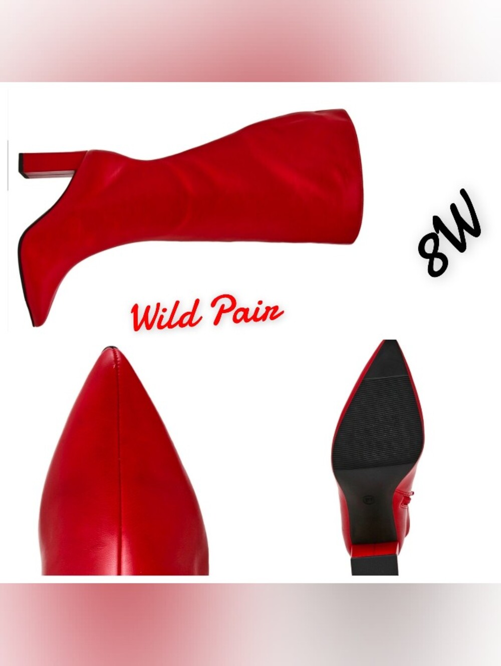 Wild Pair Women's Islah Extra Wide Calf Block Heel Extra Wide Size 8 NEW